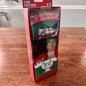 NEW! National Lampoon’s Christmas Vacation 3-Pair Crew Socks Box Set (Men’s 8-12